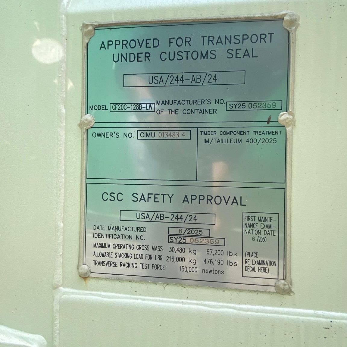 Kontainer brandnew certified 20ft proyek Sinspac — PT Kiranalea — foto 3
